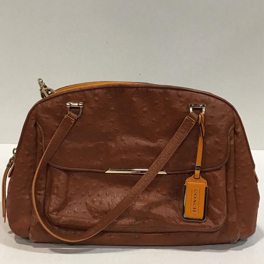 Coach Madison Georgie Ostrich Embossed Leather Satchel Bag (minor wear) luxury